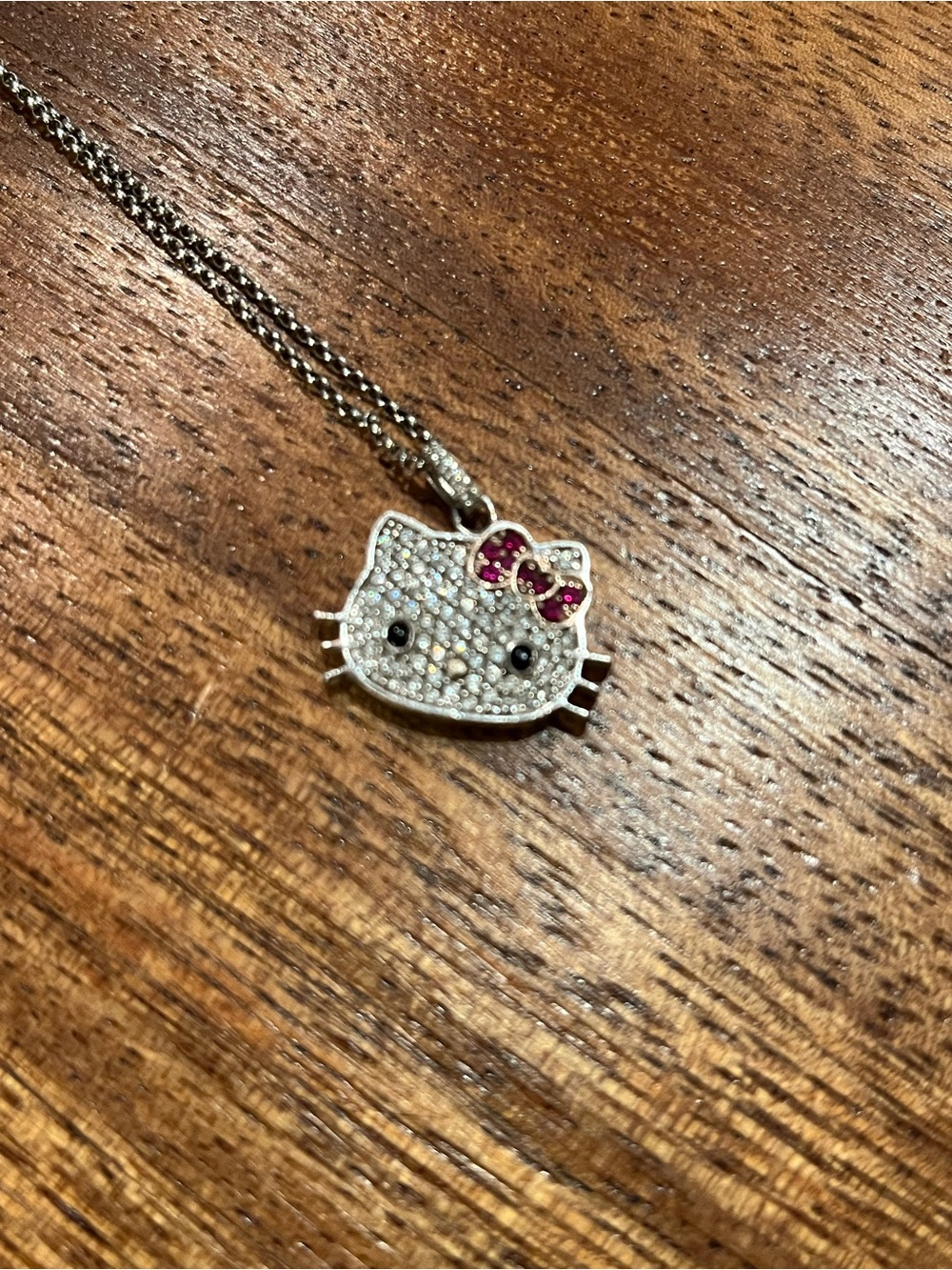 Hello Kitty Vintage Diamonique Sterling Silver Necklace - Picture 3 of 5